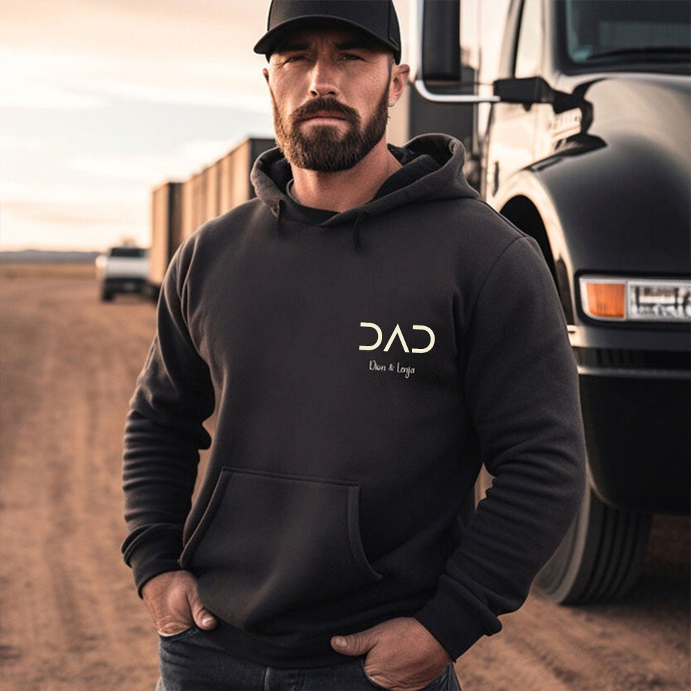 Personalised DAD Sweatshirt with Kid's Names For Father's Day Gift