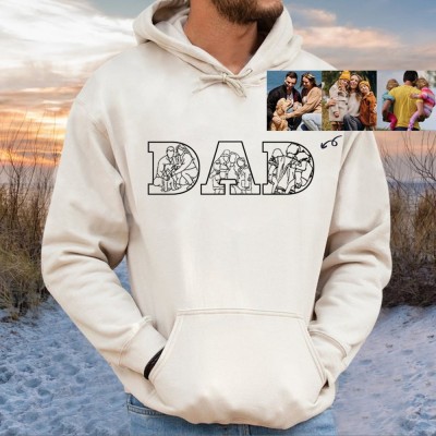 Personalised Photo Outline Embroidered Shirt For Dad Father's Day Gift Ideas