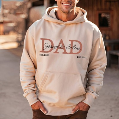 Personalised DAD Sweatshirt with Kid's Names For Father's Day Gift