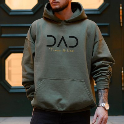 Personalised DAD Sweatshirt with Kid's Names For Father's Day Gift