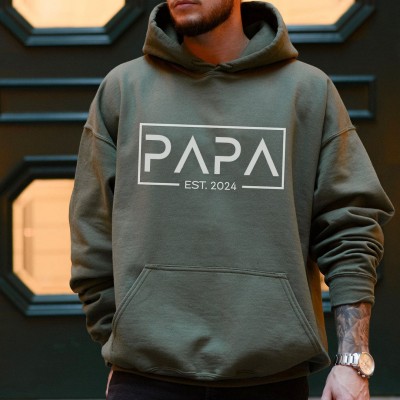 Personalised PAPA Sweatshirt with Est Date For Father's Day Gift