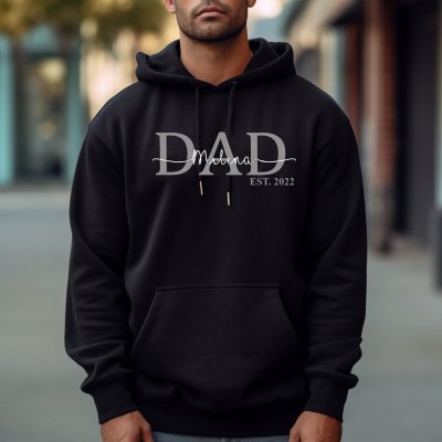 Personalised DAD Sweatshirt with Kid's Names For Father's Day Gift
