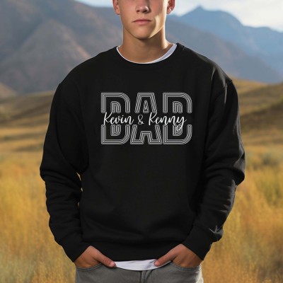 Personalised DAD Sweatshirt with Kid's Names For Father's Day Gift