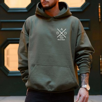 Personalised DAD Sweatshirt with Kid's Names For Father's Day Gift