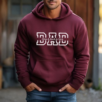 Personalised DAD Sweatshirt with Kid's Names For Father's Day Gift