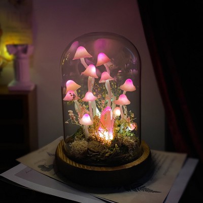 Pink Fairy Tale Mushroom Lamp For Gift Home Decor