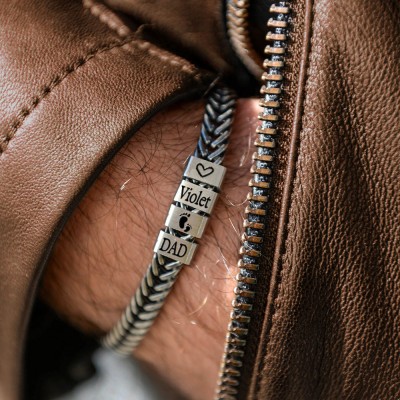 Personalised Men's Bracelet With Custom Beads For Dad Grandad Father's Day Gifts