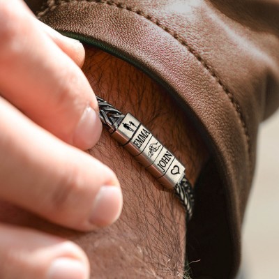 Personalised Men's Bracelet With Custom Beads For Dad Grandad Father's Day Gifts