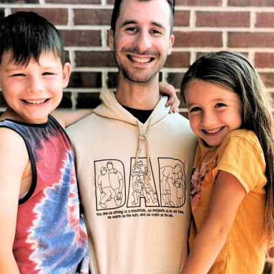 Personalised Photo Outline Embroidered Shirt For Dad Father's Day Gift Ideas