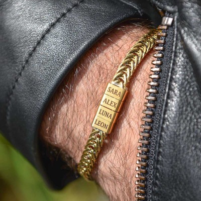 Personalised Men's Bracelet With Custom Beads For Dad Father's Day Gifts