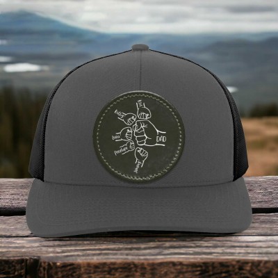 Personalised Fist Bump Cap with Kids Names For Dad Father's Day Gift