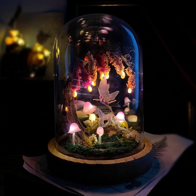 Pink Wisteria Fairy Mushroom Lamp For Gift Home Decor