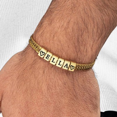 Personalised Men's Bracelet With Custom Beads For Dad Grandad Father's Day Gifts
