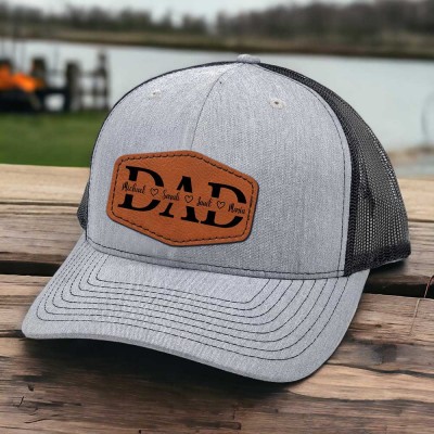 Personalised Dad Patch Hat with Kids Names For Father's Day Gift