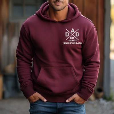 Personalised DAD Sweatshirt with Kid's Names For Father's Day Gift